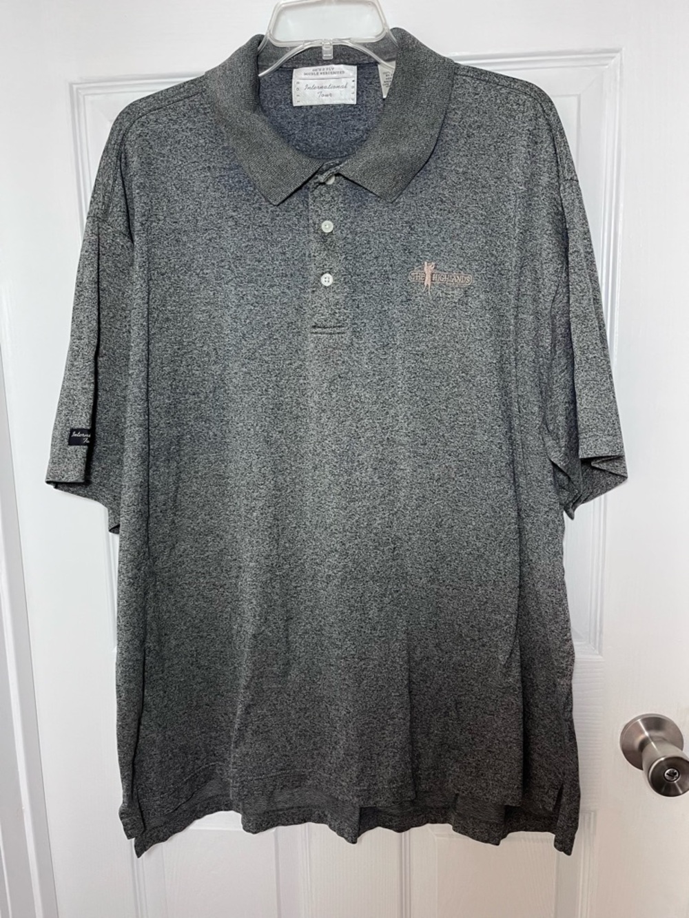 Izod Men's 100% Mercerized Cotton Heather Grey Polo Shirt
